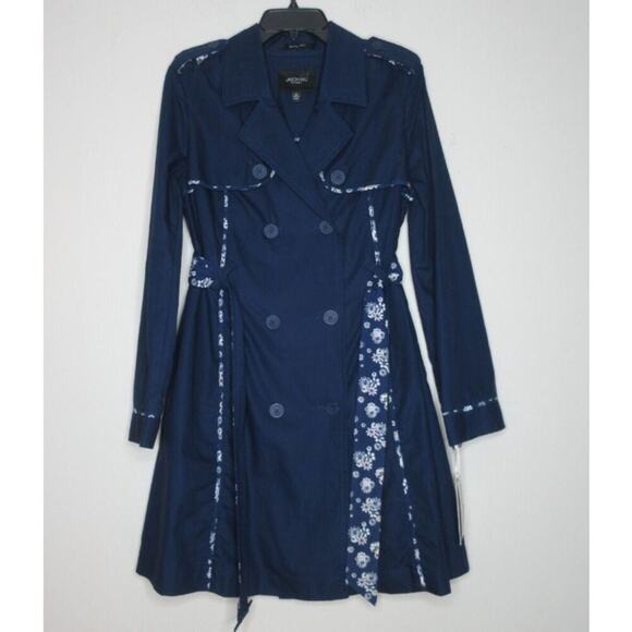 Jason Wu for Target Trench Coat Navy Blue and Floral M - Picture 13 of 13